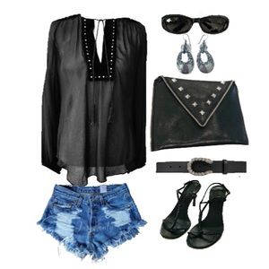 NWT Blouse Zara Woman Black Grommet Velvet Sz Sm-M